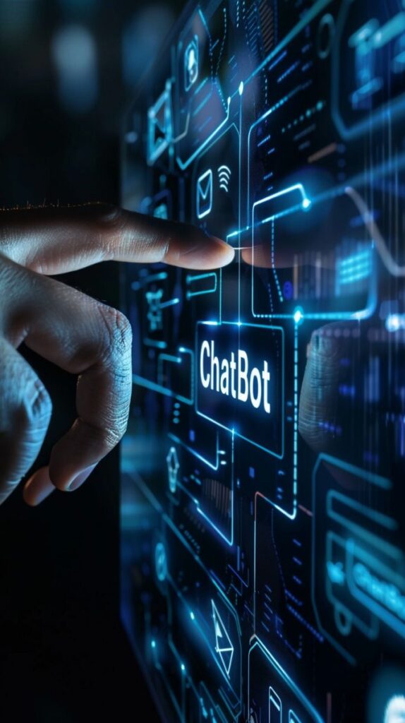 AI chatbot conversation interface answering a customer question
